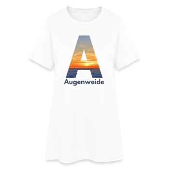 Augenweide - Wortschätze, vergessene Wörter - Frauen T-Shirt-Kleid - Weiß - Vorne
