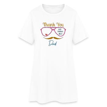 Danke Dad  - Frauen T-Shirt-Kleid - Weiß - Vorne