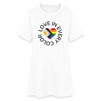 Cœur arc-en-ciel de l’amour dans toutes les couleurs LGBTQIA - Robe T-shirt Femme - blanc - Devant