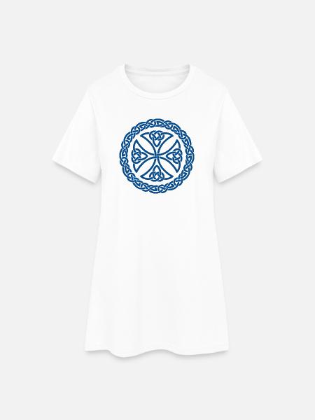Emblème du cercle du nœud celtique - Robe T-shirt Femme - blanc