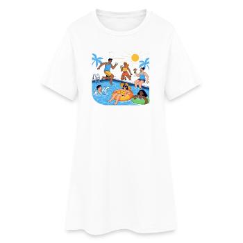 Summer Fun by the Pool Party Good Mood - Women’s T-Shirt Dress - white - Front