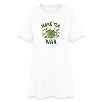Faites du thé, pas la guerre – C’est le thé – l’heure - Robe T-shirt Femme - blanc - Devant