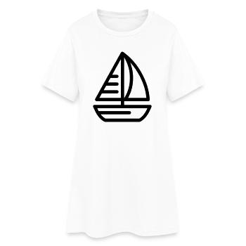 Boot - Frauen T-Shirt-Kleid - Weiß - Vorne
