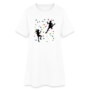 Climbing Wall Kids – Junge Kletterer - Frauen T-Shirt-Kleid - Weiß - Vorne