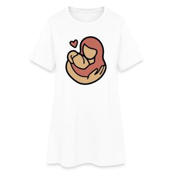 Étreinte Mère-Enfant Amour - Robe T-shirt Femme - blanc - Devant