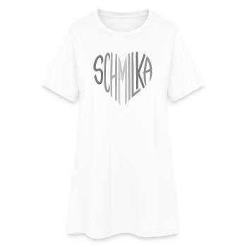 Logo de la police Cœur Schmilka - Robe T-shirt Femme - blanc - Devant