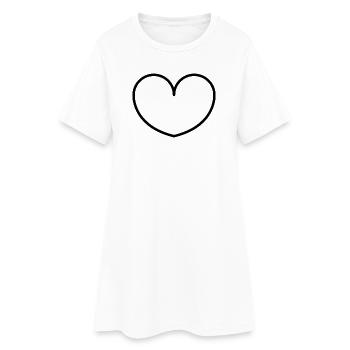 Cœur - Robe T-shirt Femme - blanc - Devant