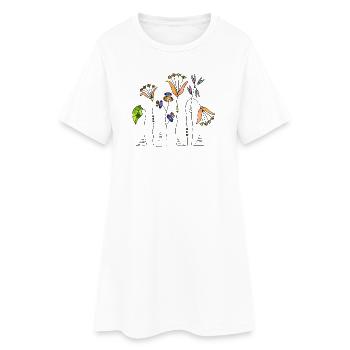 Fleur - Robe T-shirt Femme - blanc - Devant