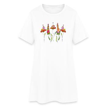Flowers - Women’s T-Shirt Dress - white - Front