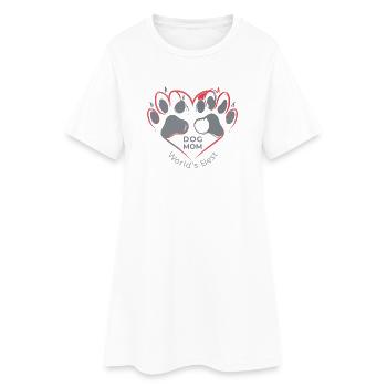 Meilleure maman de chien au monde – cadeau de la fête des mères - Robe T-shirt Femme - blanc - Devant