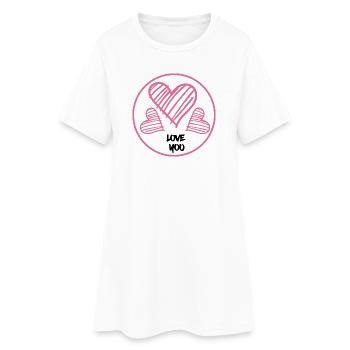 Hearts in Pink Love you Gift - Women’s T-Shirt Dress - white - Front
