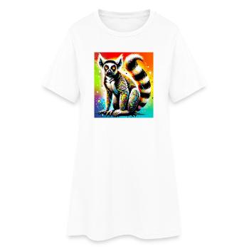 Lémurien - Robe T-shirt Femme - blanc - Devant