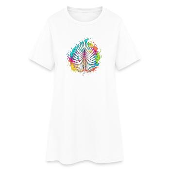 Explosion colorée de couleurs d’éventail de paume - Robe T-shirt Femme - blanc - Devant