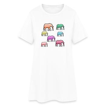 Elephants - Women’s T-Shirt Dress - white - Front