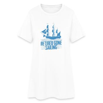 Capitaine de voile à la retraite - Robe T-shirt Femme - blanc - Devant