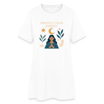Protéger votre énergie – Pouvoir méditatif - Robe T-shirt Femme - blanc - Devant