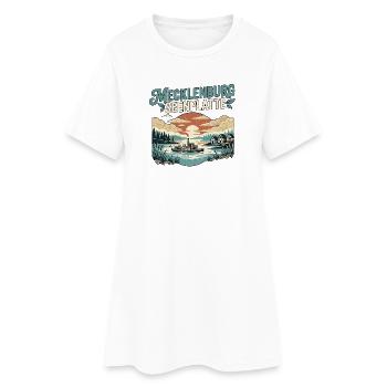Mecklenburg Seenplatte Natur - Frauen T-Shirt-Kleid - Weiß - Vorne