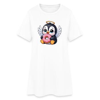 Süße Schildkröte mit Flügeln Engel Cartoon Donut - Frauen T-Shirt-Kleid - Weiß - Vorne