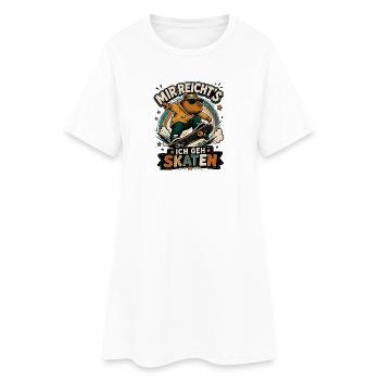 Capybara Skaten - Frauen T-Shirt-Kleid - Weiß - Vorne