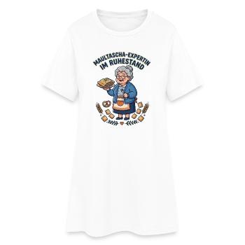 Schwäbische Maultaschen-Expertin im Ruhestand - Frauen T-Shirt-Kleid - Weiß - Vorne