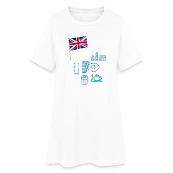 EXANGLIA (Blue + White Text) - Women’s T-Shirt Dress - white - Front
