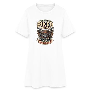 Biker Opa Motorrad Lustiger Spruch Vintage - Frauen T-Shirt-Kleid - Weiß - Vorne