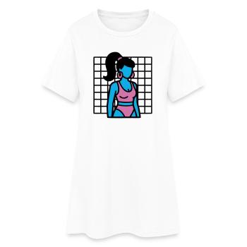90er Fitness Girl Vaporwave - Frauen T-Shirt-Kleid - Weiß - Vorne