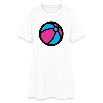 Wasserball Strand Sommer Icon - Frauen T-Shirt-Kleid - Weiß - Vorne