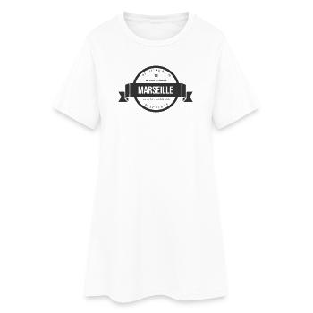 Marseille Apéro Plage Coordonnées - Robe T-shirt Femme - blanc - Devant