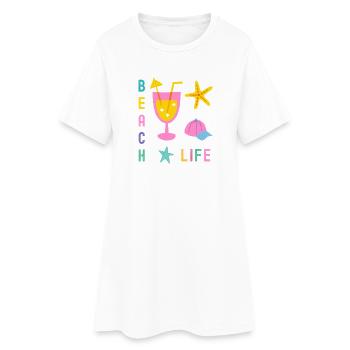 Beach Life Summer Style - Women’s T-Shirt Dress - white - Front