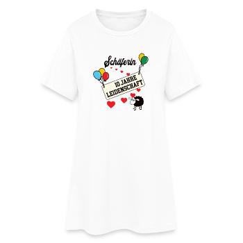 Schäferin 10 jähriges Jubiläum Schäferei Jubi - Frauen T-Shirt-Kleid - Weiß - Vorne
