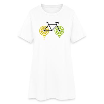 Citron vélo - Robe T-shirt Femme - blanc - Devant