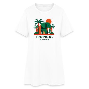 Tropical Elephant - Women’s T-Shirt Dress - white - Front