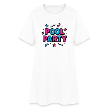 Lettrage des fêtes à la piscine des années 90 - Robe T-shirt Femme - blanc - Devant