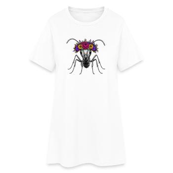 Fourmi couronne fleurie - fourmi - Robe T-shirt Femme - blanc - Devant