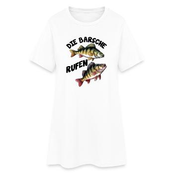 Barsch Angeln - Frauen T-Shirt-Kleid - Weiß - Vorne