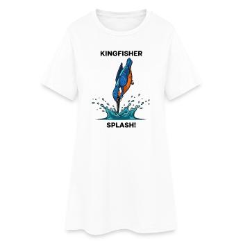 Kingfisher Splash Kingfisher River - Women’s T-Shirt Dress - white - Front
