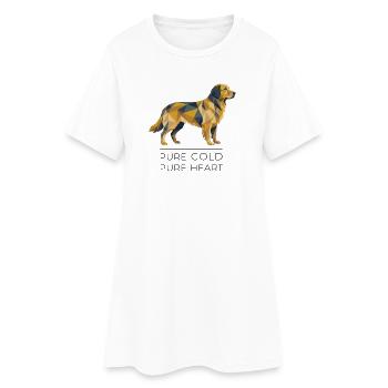 Golden Retriever Low-Poly - Pure gold, pure heart - Women’s T-Shirt Dress - white - Front