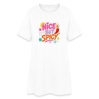 « Nice But Spicy » - Coloré, espiègle et plein d’énergie. - Robe T-shirt Femme - blanc - Devant