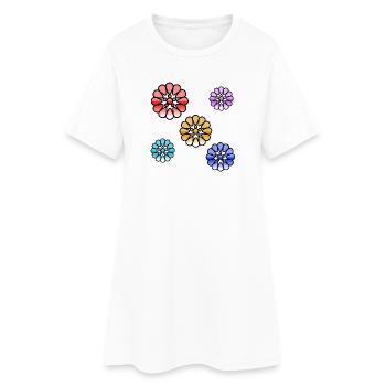 Fleur - Robe T-shirt Femme - blanc - Devant