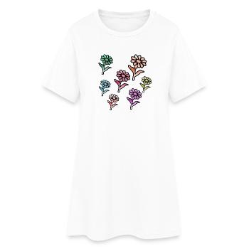Fleur - Robe T-shirt Femme - blanc - Devant