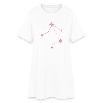 Waagestern, Sternbild, Tierkreiszeichen, Pastellrosa - Frauen T-Shirt-Kleid - Weiß - Vorne