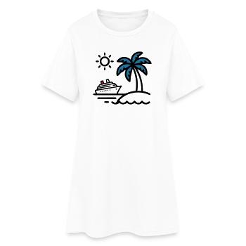 Vacances de Palm à Cruise Island - Robe T-shirt Femme - blanc - Devant