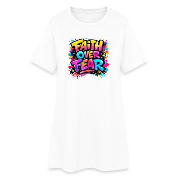 Faith_over_Fear - Robe T-shirt Femme - blanc - Devant