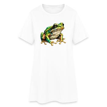 Mosaïque géométrique de grenouilles - Robe T-shirt Femme - blanc - Devant