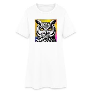 hibou - Robe T-shirt Femme - blanc - Devant
