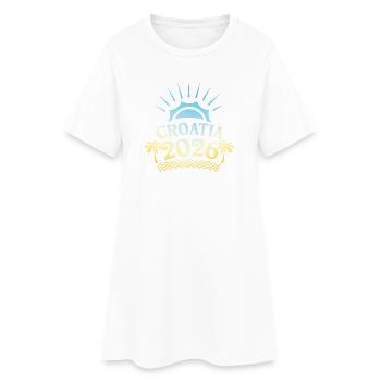 Croatie 2026 Colorée - Robe T-shirt Femme - blanc - Devant