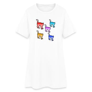 félin - Robe T-shirt Femme - blanc - Devant