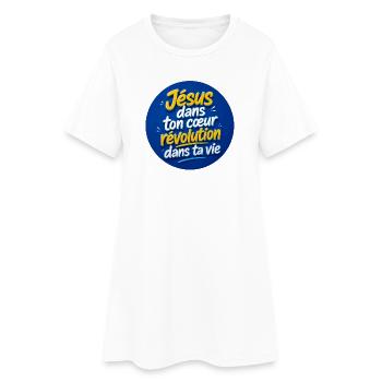 Jésus dans ton cœur révolution dans ta vie - Robe T-shirt Femme - blanc - Devant