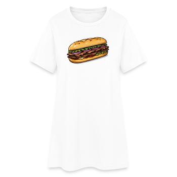 Illustration de sandwich - Robe T-shirt Femme - blanc - Devant